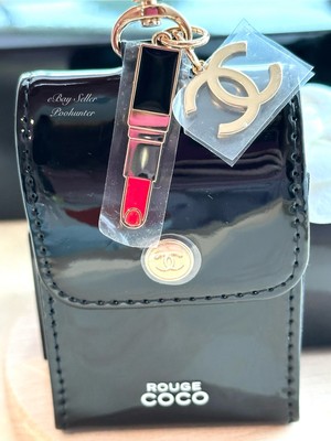 CHANEL Rouge Coco Patent Lipstick Case Pouch With Charm -Spring