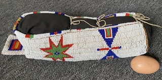 Antique SIOUX BEADED MODEL or DOLL TOY CRADLE c. 1890s