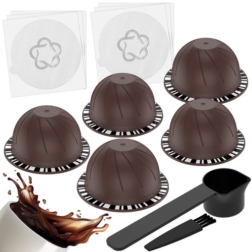 5Pcs Reusable Coffee Capsules Set with 30 Aluminum Foil Lids Spoon and jeHUl - Picture 21 of 22