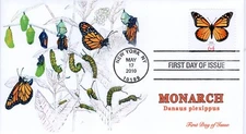 AO 4462-2, 2010, Monarch , Standard Postmark, First Day Cover, Butterfly, SC 446