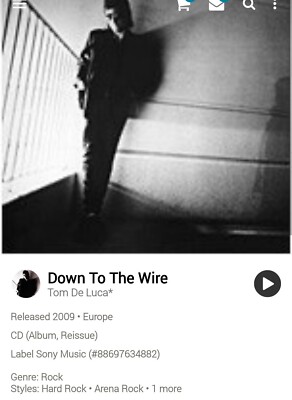 Tom DeLuca ~ Down to the Wire Remaster CD 1986 Hi-Tech AOR MelodicRock WestCoast