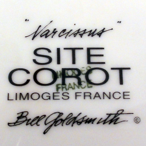 NARZISSEN Standort Corot Limoges Frankreich SALAT 8,6" NEU NIE BENUTZT Geldschein Goldschmied "A" - Bild 2 von 5
