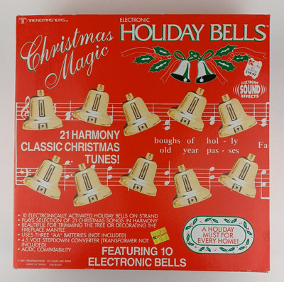 Vintage CHRISTMAS MAGIC Holiday Musical Christmas Bells Plays 12 songs 1991 READ
