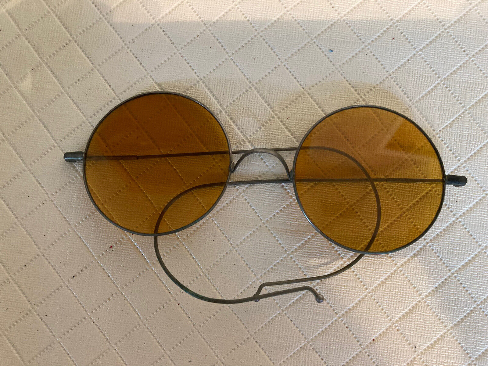 Antique 1800’s Amber Lens Eyeglasses Unusual Wire… - image 9