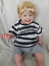 26In Weighted Reborn Doll Art Rooted Hair Toddler Boy Laughing Baby Birthday Toy