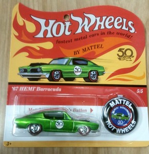 hot wheels 50th anniversary 67 hemi barracuda
