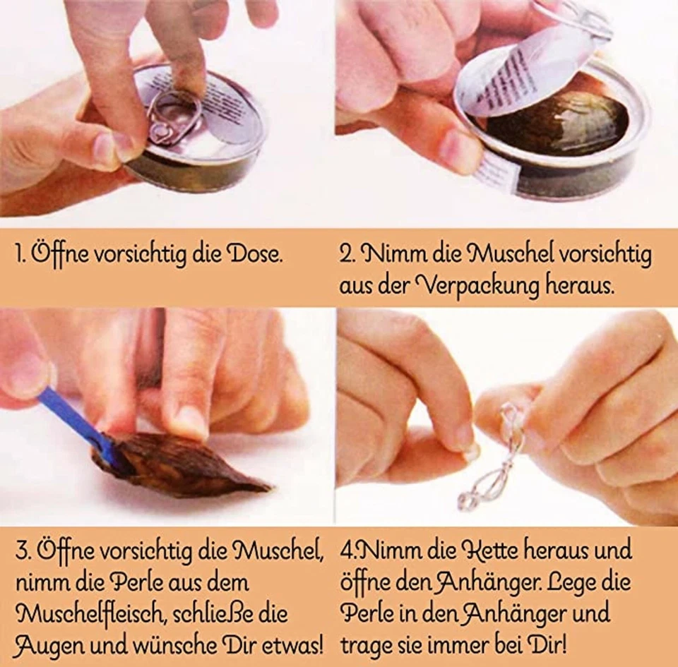 Schutzengel Wunschperle Muschel Perle mit Kette Halskette Engel-Anhänger - Bild 4 von 4