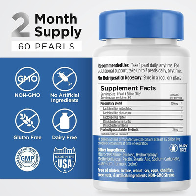 Probiotic Pearls for Women and Men - Kids Probiotic with Prebiotic Fiber - Da...