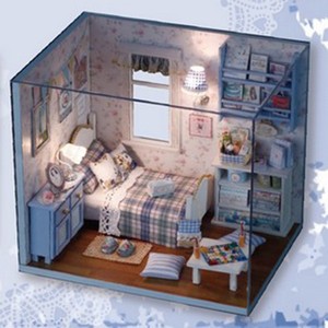 Details About Miniature Dollhouse Furniture Kit Handmade Mini Home Model With Dust Cover