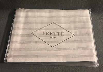 Frette Chevron Pinstripe King Duvet Cover - White/Sand