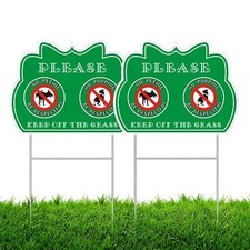 No Peeing/Pooping Be Respectful Dog Sign Keep Off The Grass Yard Sign with Me...