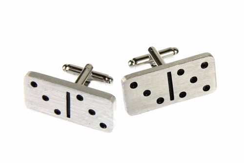 Domino Cufflinks Miniblings Buttons + Box Game Tile Domino Stone - Picture 3 of 6