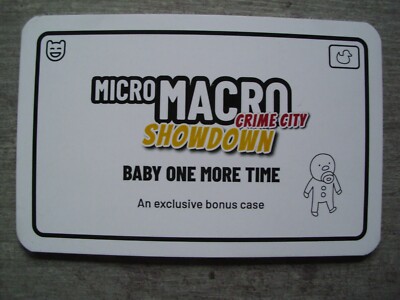 MicroMacro Crime City Showdown bonus case: Baby One More Time (new)