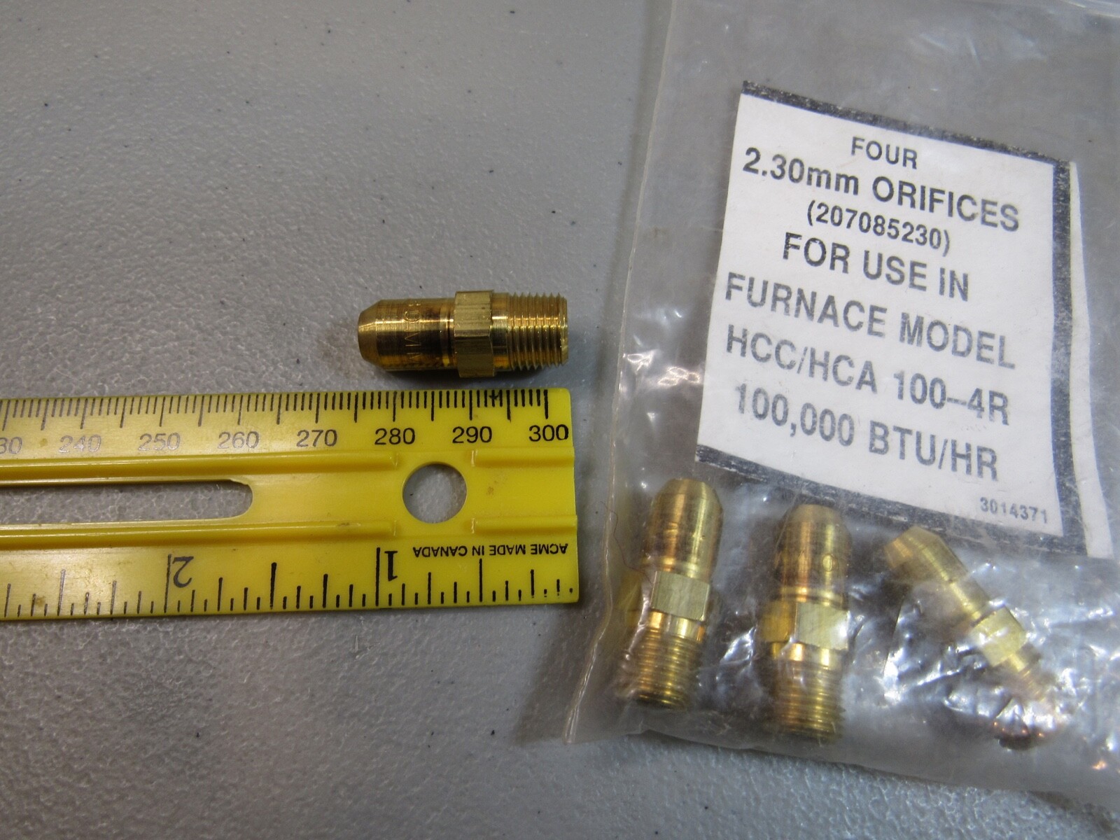 Lot of 4 Furnace Orifice 2.30mm Model HCC/HCA 1004R, 100,000 BTU/HR eBay