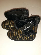 NWT sz MEDIUM 11-12 GIRLS bebe BOOT SLIPPERS