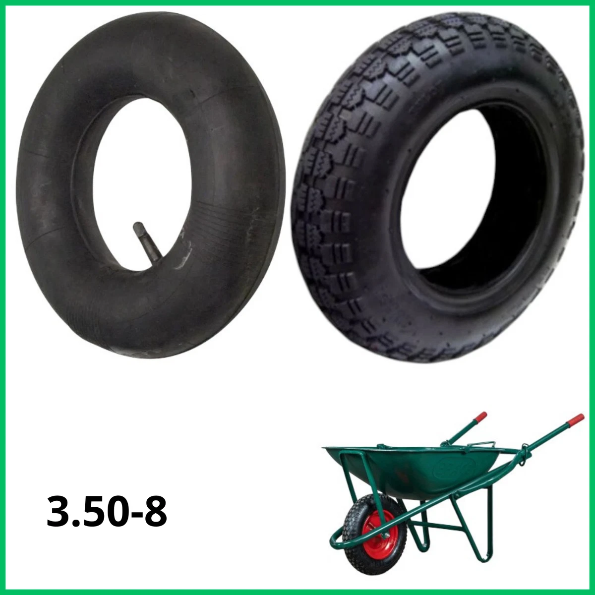 Wiltec Pneumatico per carriola 400 x 100 4.00-8 Ruota per carretto