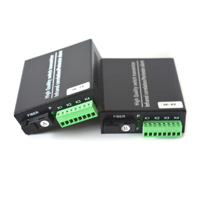4CH Dry Contact closure to Fiber optic Extenders remote control for Alarm system