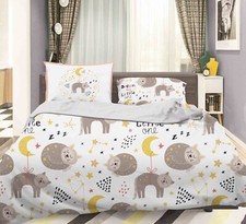 3D Cat Star Moon Pattern Golden Quilt Cover Set Duvet Cover Bedding Pillowcases