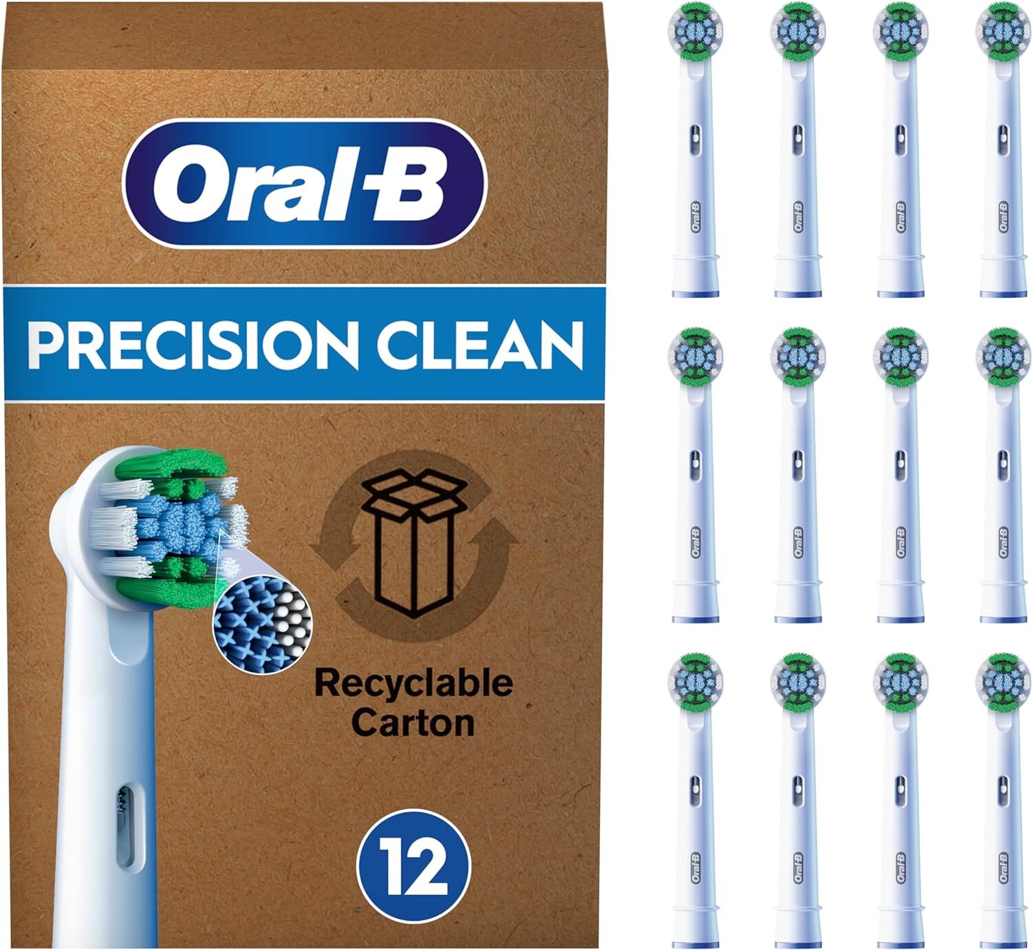 Oral-B Precision Clean Testine Spazzolino Elettrico, Confezione da 12