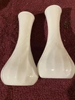 VINTAGE Hoosier Glass Milk White Twisted 6” Bud Vase  #4054