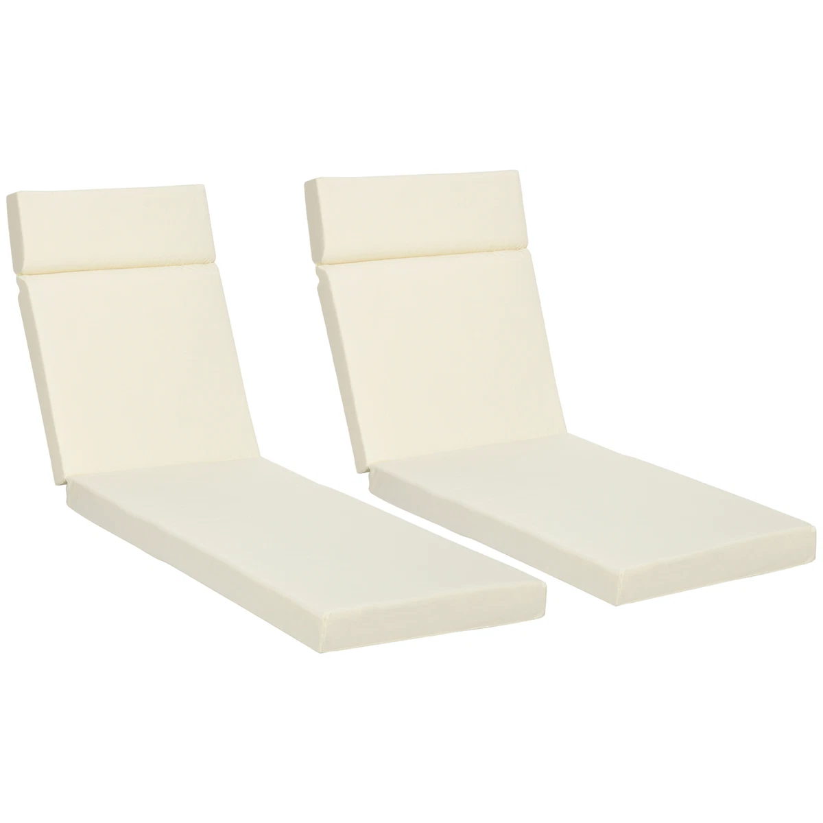 Outsunny Set of 2 Lounger Cushions Deep Seat Patio Cushions with