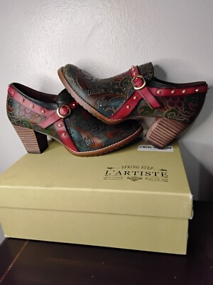 Spring Step L'Artiste Zami Shootie Firaplay Teal Multi Women's EU 39 US 8.5