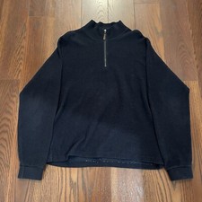 Vintage CC Filson Co Seattle Mens XL Navy Blue 1/4 Zip Long Sleeve Sweater