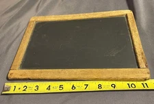 Early Primitive Antique Slate 2 Sided Chalkboard Old Wooden Frame