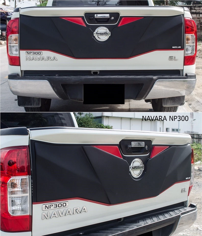 Cubierta de tapa exterior portón trasero negro rojo 1 pieza para Nissan Np300 Navara D23 2015 17 Foto 4 de 4