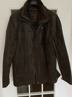 Herren Canda Jacke 56 Braun Echtes Leder Parka Mantel Winter