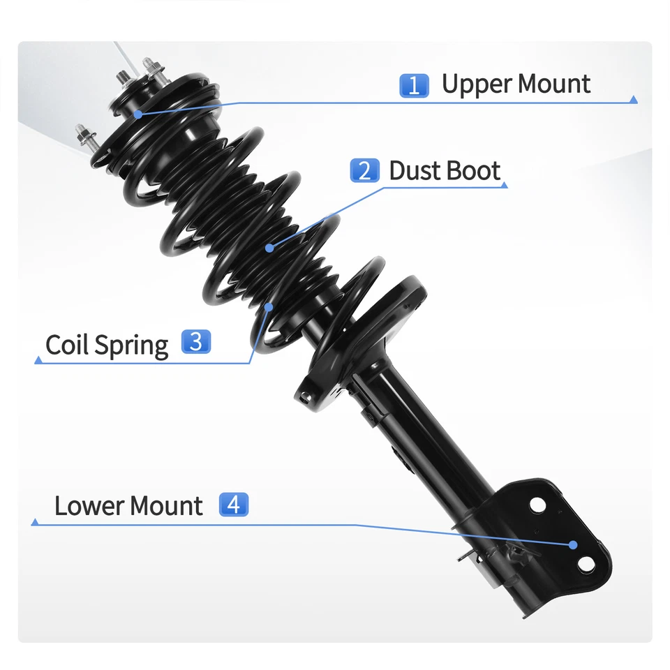 4Pcs Front Struts w/ Coil Spring & Rear Shocks For 2011-2015 Honda Odyssey 3.5L Foto 3 de 4