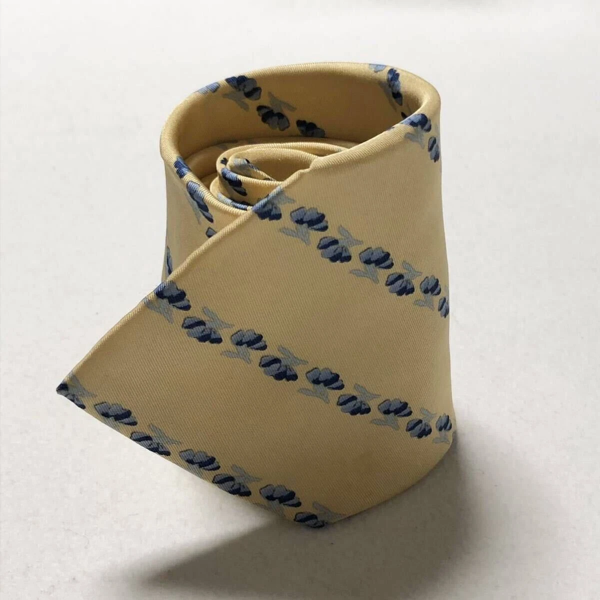 Cravatta cravatta cravatta uomo seta usata originale LOEWE abito classico lusso multicolore 13