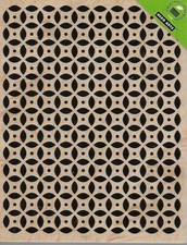 HERO ARTS rubber stamp FOUR LEAF GRID wood mounted, X-L