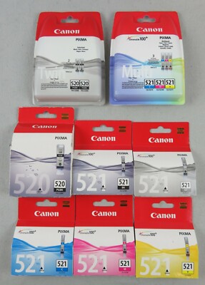 diverse Original Canon Patronen PGI-520 PGBK CLI-521 GY Bk C M Y