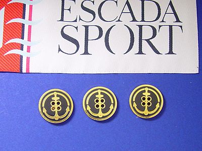 3 ESCADA SPORT ENAMELED ANCHOR  LOGO REPLACEMENT BUTTONS EXCELLENT CONDITION $29