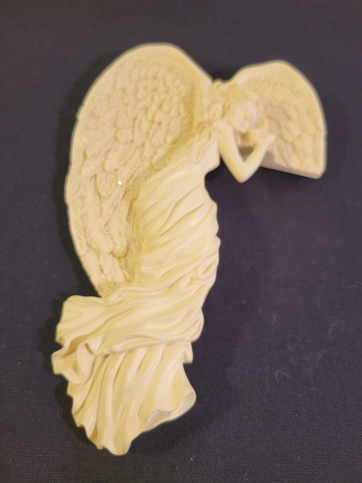Marco de puerta de ángel de resina blanco crema esquina izquierda colgante de pared 8" Foto 2 de 4
