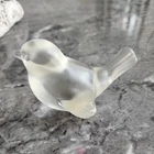 Vintage Fenton Glass Frosted Satin Bird  Paperweight Figurine Signed 3" (EB2)