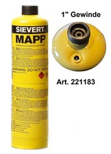 Sievert MAPP Gas 221183 f&uuml;r Power Jet 2450&deg;C  USA 1" lageunabh&auml;ngig Stahlflasche