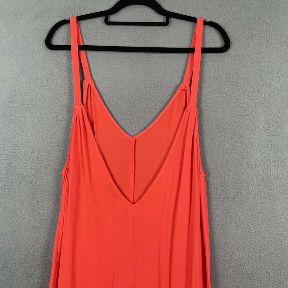 Flynn Skye Dress Womens Medium Red Maxi Tank Strap Made USA Boho Summer Rayon - Image 3 of 4
