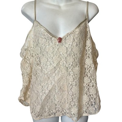 Petra Fashions Lace Ivory Vintage Camisole Undershirt Top Fairy Cottagecore 1X