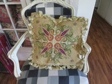 Gorgeous Art Deco Aubusson Needlepoint Pillow w Petit Point Pillow Cover NWOT 3