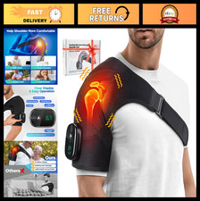 Portable Cordless Shoulder Heating Pad  Massager - Vibration Wrap for Pain Reli