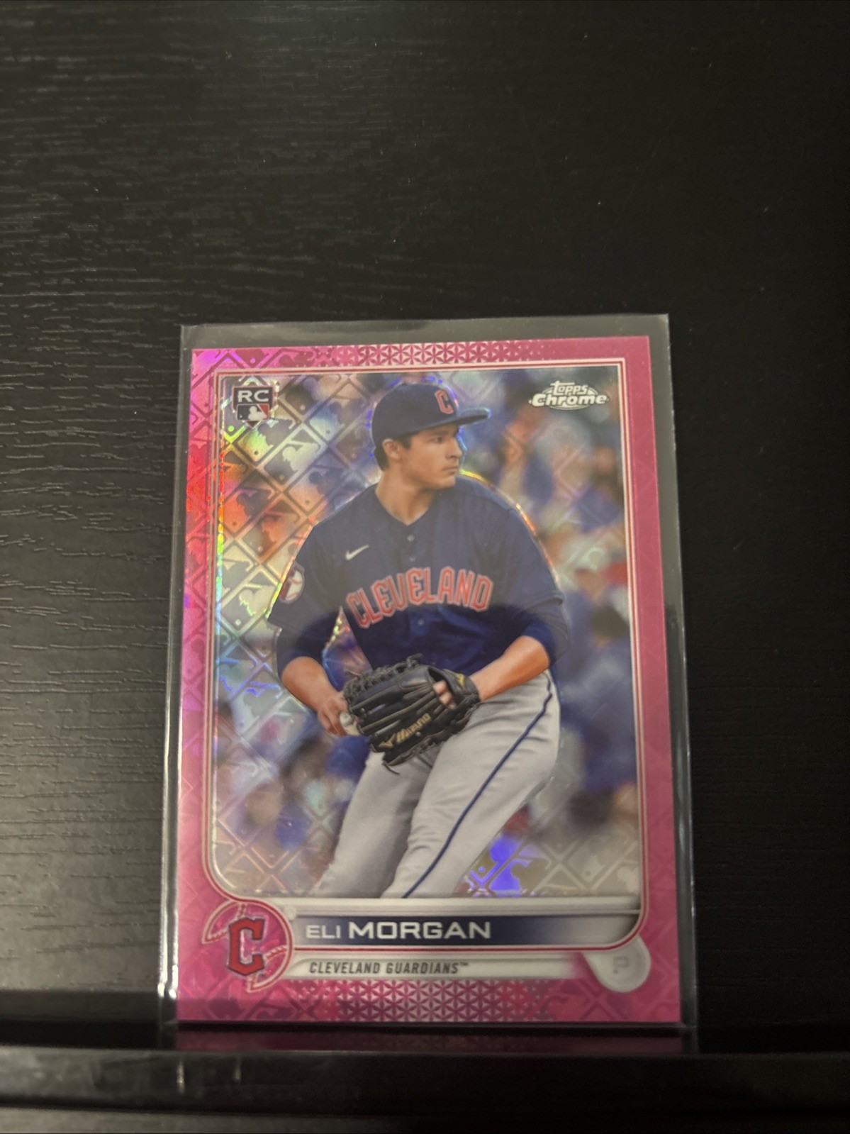 2022 Topps Chrome Logofractor Edition - Eli Morgan #14 Pink Refractor /199 (RC)