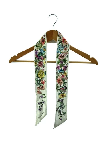 Foulard femme Christian Dior soie blanche à fleurs 24FCO1061606 occasion