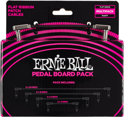 Flat Ribbon Patch Cable Pedalboard Multi-Pack, Black (P06224)