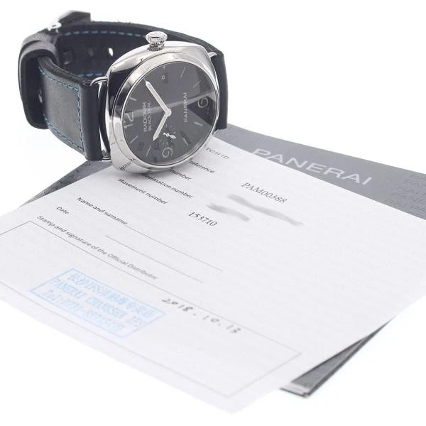 Panerai — Officine Panerai Radiomir Black Seal PAM00388 44mm SS Black Dial Watch #C3738