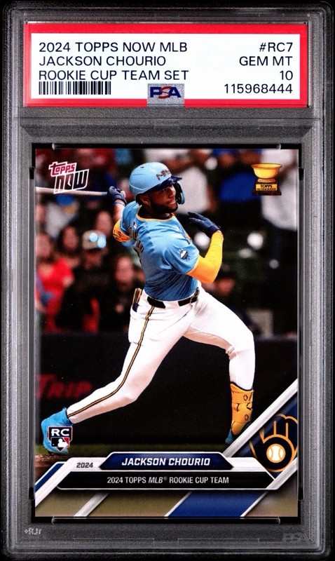 2024 Topps Now Rookie Cup - Jackson Chourio #RC-7 /6970 (RC) PSA 10! 💎