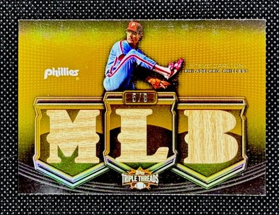 2010 Topps Triple Threads #TTR-SC STEVE CARLTON Bat Relic Gold #5/9 Phillies HOF