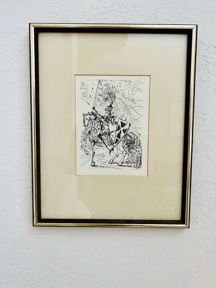 Salvador Dali "El Cid" Original Etching Framed Surrealism Spanish Immortals COA - Image 4 of 4
