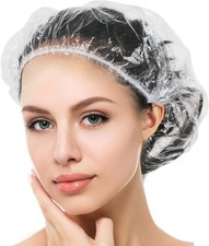 Auban Shower Cap Disposable, 100 PCS Shower caps Large&Thick Waterproof Clear P